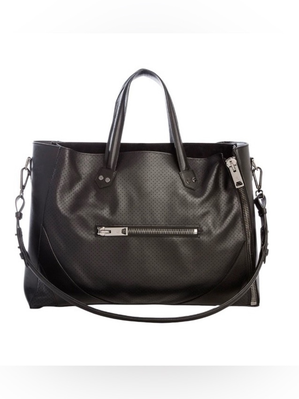 FENIX SPORTIER The Major Bag Black Leather Carryall Suede Lined Utility Bag